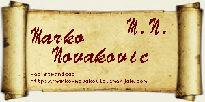 Marko Novaković vizit kartica